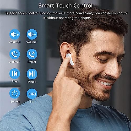 Wireless Earbuds, Bluetooth 5.3 Headphones Noise Cancelling with Charging Case, IPX7 Waterproof Stereo Earphones in-Ear Earbud with Microphone for Android Cell Phone Gaming Computer Laptop Sport