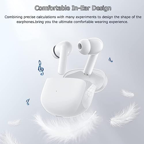 Wireless Earbuds, Bluetooth 5.3 Headphones Noise Cancelling with Charging Case, IPX7 Waterproof Stereo Earphones in-Ear Earbud with Microphone for Android Cell Phone Gaming Computer Laptop Sport