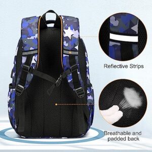 Bevalsa Backpack for Boys, School Bags for Kids, Bookbag for Boys Girls Children Teens Backpacks for Elementary Middle school Student, Bookbag and Lunch Bag Set with USB Charging Port (Pentagram)