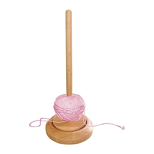 rockible Wooden Yarn Ball Holder Yarn Dispenser Portable Roll Paper Towel Holder Rotating Sewing Accessory for Knitting Lovers Mother Wife Sister