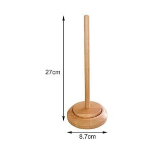 rockible Wooden Yarn Ball Holder Yarn Dispenser Portable Roll Paper Towel Holder Rotating Sewing Accessory for Knitting Lovers Mother Wife Sister