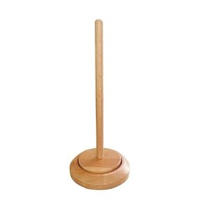 rockible Wooden Yarn Ball Holder Yarn Dispenser Portable Roll Paper Towel Holder Rotating Sewing Accessory for Knitting Lovers Mother Wife Sister