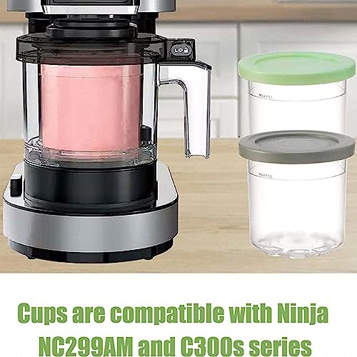 Creami Pints and Lids, for Ninja Ice Cream Maker Pints, Ice Cream Pint Cooler Dishwasher Safe,Leak Proof for NC301 NC300 NC299AM Series Ice Cream Maker