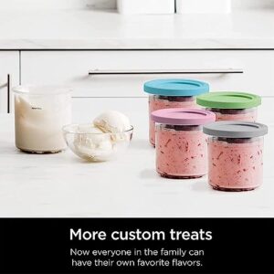 Creami Deluxe Pints, for Ninja Creami Pints 4 Pack, Pint Ice Cream Containers With Lids Dishwasher Safe,Leak Proof Compatible NC301 NC300 NC299AMZ Series Ice Cream Maker