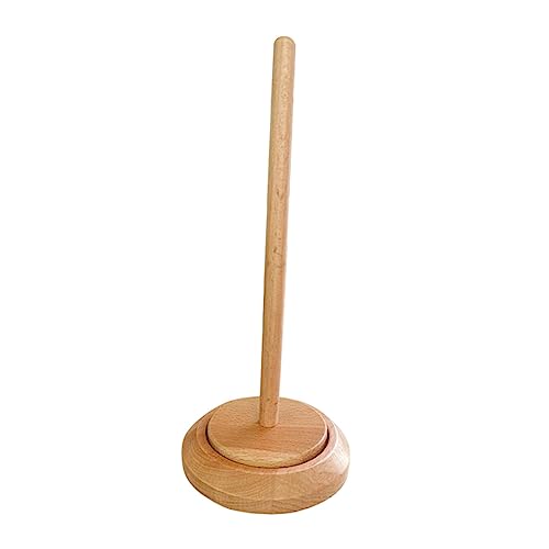 DYNWAVE Solid Wood Yarn Ball Holder Embroidery Accessory Handmade Presents Double Shaft Wooden Wool String Dispenser for Grandmother Wife Beginners