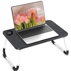 laptop lap desk, foldable laptop table tray, laptop bed desk laptop stand for bed lap tray portable standing desk for bed couch floor - medium