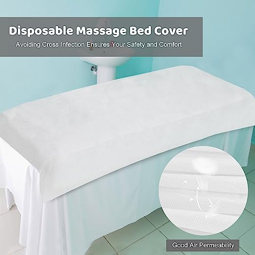 150 Pcs Disposable Bed Sheets, 31" x 71" Massage Table Sheets Non Woven Fabric SPA Bed Cover Breathable for Massage Beauty Tattoos