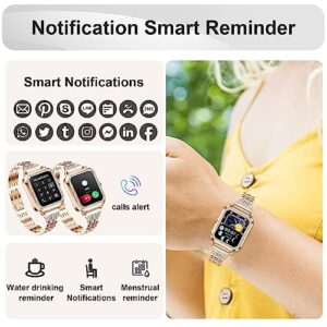 HMZSWDP Smart Watch (Answer/Make Call), 1.59" Touch Screen Smartwatch for Women, 21 Sport Modes, IP67 Waterproof, Fitness Tracker with SpO2/Heart Rate/Sleep Monitor/Blood Pressure for Android and iOS