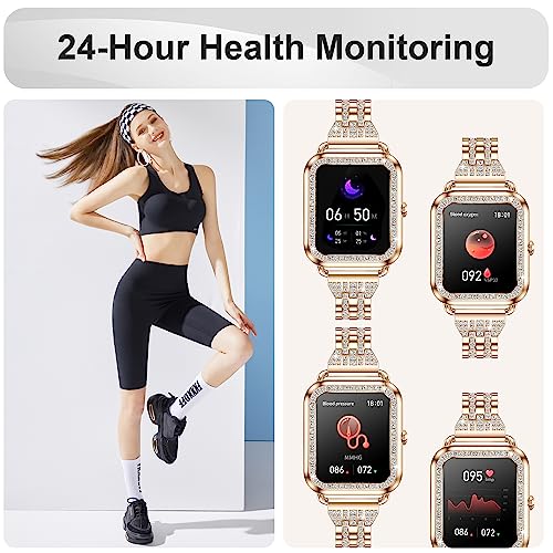 HMZSWDP Smart Watch (Answer/Make Call), 1.59" Touch Screen Smartwatch for Women, 21 Sport Modes, IP67 Waterproof, Fitness Tracker with SpO2/Heart Rate/Sleep Monitor/Blood Pressure for Android and iOS
