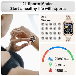 HMZSWDP Smart Watch (Answer/Make Call), 1.59" Touch Screen Smartwatch for Women, 21 Sport Modes, IP67 Waterproof, Fitness Tracker with SpO2/Heart Rate/Sleep Monitor/Blood Pressure for Android and iOS