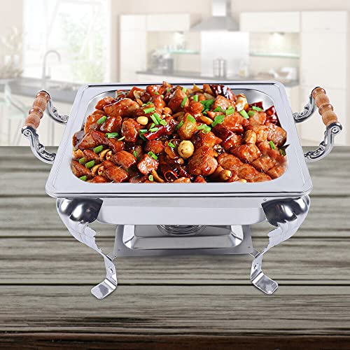 Stainless Steel Chafer Set Chafing Dish Buffet Set Chafing Dish Buffet Catering Warmer Classic Baking Tray for Buffet, Wedding and other Banquet Events