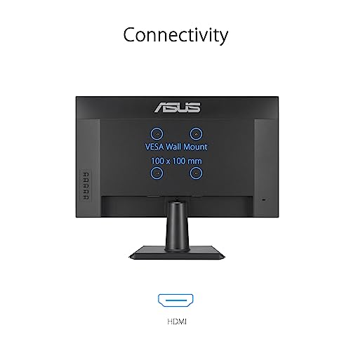 ASUS 27 Inch Monitor - 1080P, IPS, Full HD, Frameless, 100Hz, 1ms, Adaptive-Sync, for Working and Gaming, Low Blue Light, Flicker Free, HDMI, VESA Mountable, Tilt - VA27EHF,Black