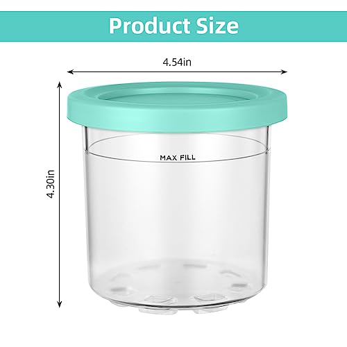 HOTUT Ninja Creami Containers,2 Pack Replacement Pints and Lids+2 Scoops Dishwasher Safe Compatible with NC301,NC300,NC299AMZ,CN305A and CN301CO Series Ninja Ice Cream Makers (Not Fit for NC501)