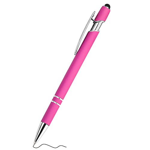 Ballpoint Pen Black Ink with Medium Retractable Pens with Stylus Tip Signature Pen Gifts for Graduation Birthday Wedding（Pink）