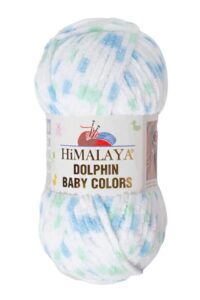 2 pack/skeins himalaya dolphin baby colors, each skein 100 gr/3,5 oz, 120 mt/ 132 yd, super bulky yarn, blanket yarn, velvet yarn, knitting yarn, amigurumi yarn, baby yarn (80409)