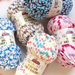 Himalaya Dolphin Baby Colors, Each Skein 100 Gr/3,5 oz, 120 mt/ 132 yd, Super Bulky Yarn, Blanket Yarn, Velvet Yarn, Knitting Yarn, Amigurumi Yarn, Baby Yarn (80425)