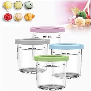 creami deluxe pints, for ninja creami nc501 containers, pint storage containers bpa-free,dishwasher safe compatible nc301 nc300 nc299amz series ice cream maker