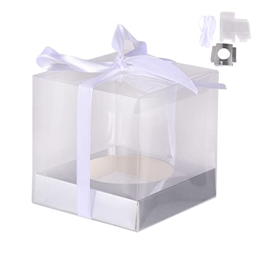 MAGICLULU 10pcs Cupcake Packing Boxes Cupcake Wrappers Mini Cake Box Mini Cakes Cookie Cake Desserts Carrier Container Cake Container White Bakery Boxes Backing Cake Case Chocolate Case Pvc