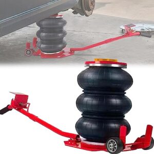 atptyskj air jack, 3 ton/6600 lbs triple bag air jack, air bag jack lift up to 17.72 inch, 3s fast lifting air bag jack suitable for long handled cars (red)