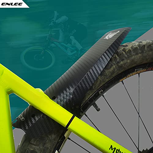 ENLEE MTB Fenders, 1PC New Second Generation, Lightweight Design, Durable and Wear-Resistant Bike Mudguards Fender, Fits 20,24,26,27.5 and 29 inches, MTB Accessories (Carbon Fibre)