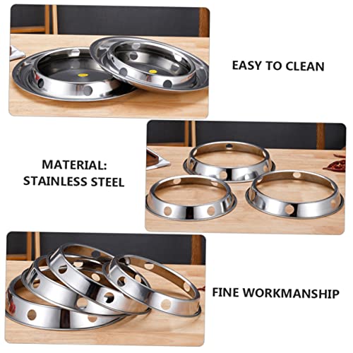 Alipis 4 Pcs Wok Rack Gas Burner Bassinet Stand Stainless Steel Saute Pan Pressure Cooker Steam Rack Gas Stove Range Wok Stand Heat-Proof Pot Stand Heat-Proof Pot Holder Steam Holder Air