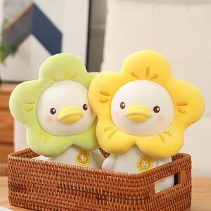 Seyomi Plush Duck Stuffed Animals Soft Cute Plushies Duck Plush Toy for Kids Flower Stuff Duck, Pink, 9.8 Inches