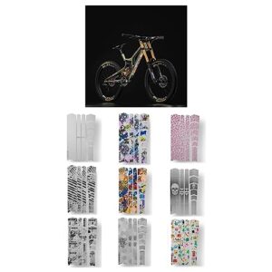 enlee bike frame protection tape, mountain protective stickers decals all style mtb fork protector high impact film road bicycle anti scratch guard (beauty)