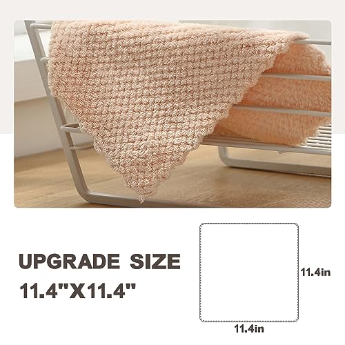 K&janet6am Dish Towels for Kitchen, 8 Pack Premium Coral Velvet Dish Cloths for Washing Dishes, Super Absorbent Coral Fleece Cleaning Cloths, Nonstick Oil Washable Fast Drying Rags 11.4"X11.4"