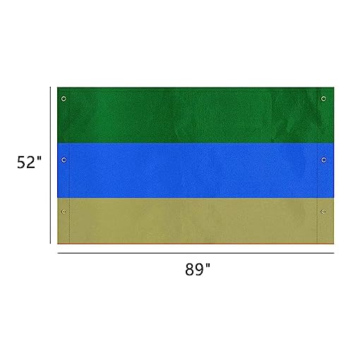 Typutomi Swing Set Replacement Tarp, 52" x 89" Waterproof Playground Replacement Canopy Kids Playground Roof Canopy Cover Backyard Playset Canopy Replacement for Outdoor Swing(Green &Blue&Yellow)