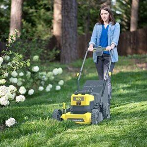 PowerSmart 40V Electric Lawn Mower, 17" 3-in-1 Battery Powered Cordless Lawn Mower, Powerful Brushless Motor, 5-Position Height Adjustment with 4.0Ah Lithium-ion Battery and Charger