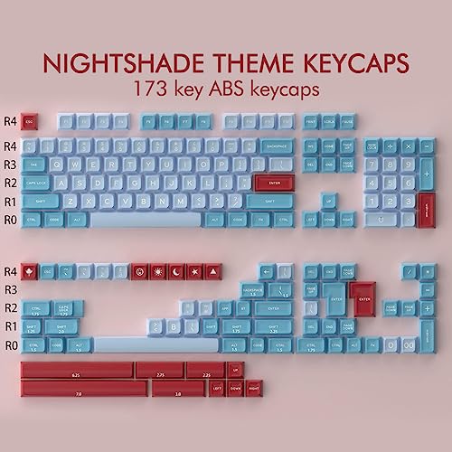 Tsungup keycaps - DoubleShot Keycaps, 173 Keys ABS Keycaps SA Profile Dye Sublimation Falan Custom Keycaps Full Set for Cherry MX Switches Mechanical Keyboards with 2.25u,2.75u,3u, 6.25u,7u Spacebar