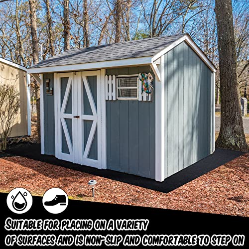 Haull Outdoor Storage Shed Floor Mat Waterproof Outdoor Carport Mat Thickened Soft Patio Furniture Mat Washable with Non Slip Backing, Storage Shed Not Included (5 x 3 FT)