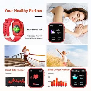 Hwagol Smart Watch,Bluetooth Call Smartwatch for Men Women,Monitor Heart Rate/Sleep/Blood Oxygen/Pedometer,Multiple Exercise Modes,Compatible with iOS and Android, 1.85-inch Screen Fitness Trackers