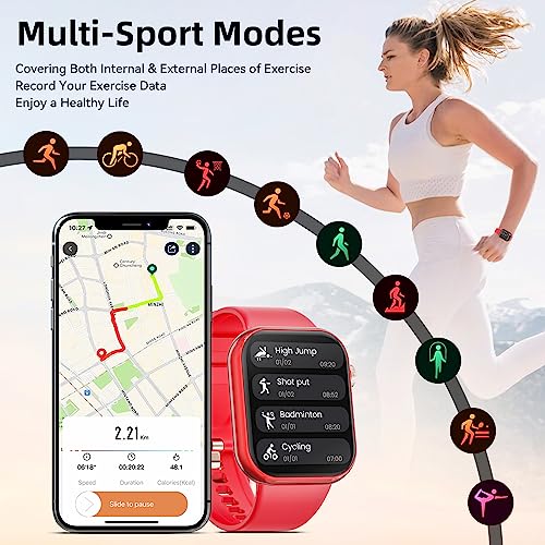 Hwagol Smart Watch,Bluetooth Call Smartwatch for Men Women,Monitor Heart Rate/Sleep/Blood Oxygen/Pedometer,Multiple Exercise Modes,Compatible with iOS and Android, 1.85-inch Screen Fitness Trackers