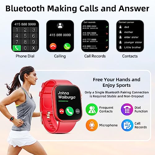 Hwagol Smart Watch,Bluetooth Call Smartwatch for Men Women,Monitor Heart Rate/Sleep/Blood Oxygen/Pedometer,Multiple Exercise Modes,Compatible with iOS and Android, 1.85-inch Screen Fitness Trackers