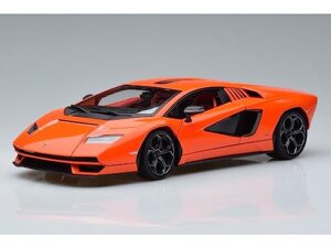 lambo countach lpi 800-4 orange with red interior special edition 1/18 diecast model car 31459or