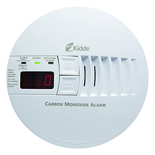 Kidde Hardwire Carbon Monoxide Alarm with Digital Display and Peak Level Memory 5.75 Diameter x 1.8 Depth & Smoke Detector, Hardwired Smoke Alarm with Battery Backup & Interconnect Capability