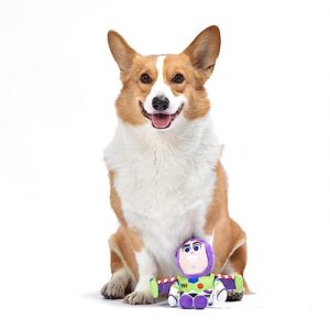 Disney for Pets Pixar’s Buzz Lightyear Plush Dog Toy 6in | Disney Pixar Dog Toys | Ballistic Nylon Plush Toy for Dogs Inspired by Buzz Lightyear from Pixar’s Toy Story with Squeaker