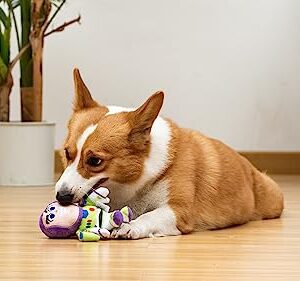 Disney for Pets Pixar’s Buzz Lightyear Plush Dog Toy 6in | Disney Pixar Dog Toys | Ballistic Nylon Plush Toy for Dogs Inspired by Buzz Lightyear from Pixar’s Toy Story with Squeaker