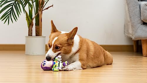 Disney for Pets Pixar’s Buzz Lightyear Plush Dog Toy 6in | Disney Pixar Dog Toys | Ballistic Nylon Plush Toy for Dogs Inspired by Buzz Lightyear from Pixar’s Toy Story with Squeaker