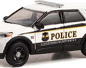 2021 Police Interceptor Utility White United States Secret Service Police Washington DC Hot Pursuit Special Edition 1/64 Diecast Model Car by Greenlight 43015E