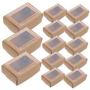 stobok 50pcs packaging boxes mini boxes for favors cupcakes containers mini cake containers paper storage box compact paper box soap boxes for homemade soap packing box carton cake box