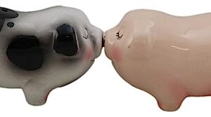 Ebros Gift Ceramic Star Crossed Lovers Chubby Country Farm Bacon Porky Pig Couple Kissing Salt And Pepper Shakers Set Valentines Pigs Piglets Figurines Party Kitchen Tabletop Collectible Accents