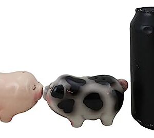 Ebros Gift Ceramic Star Crossed Lovers Chubby Country Farm Bacon Porky Pig Couple Kissing Salt And Pepper Shakers Set Valentines Pigs Piglets Figurines Party Kitchen Tabletop Collectible Accents