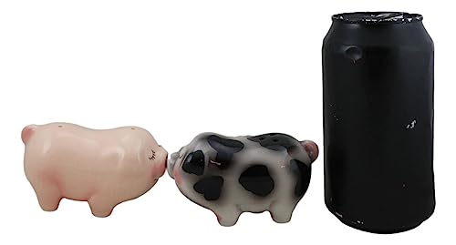 Ebros Gift Ceramic Star Crossed Lovers Chubby Country Farm Bacon Porky Pig Couple Kissing Salt And Pepper Shakers Set Valentines Pigs Piglets Figurines Party Kitchen Tabletop Collectible Accents