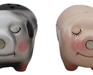 Ebros Gift Ceramic Star Crossed Lovers Chubby Country Farm Bacon Porky Pig Couple Kissing Salt And Pepper Shakers Set Valentines Pigs Piglets Figurines Party Kitchen Tabletop Collectible Accents