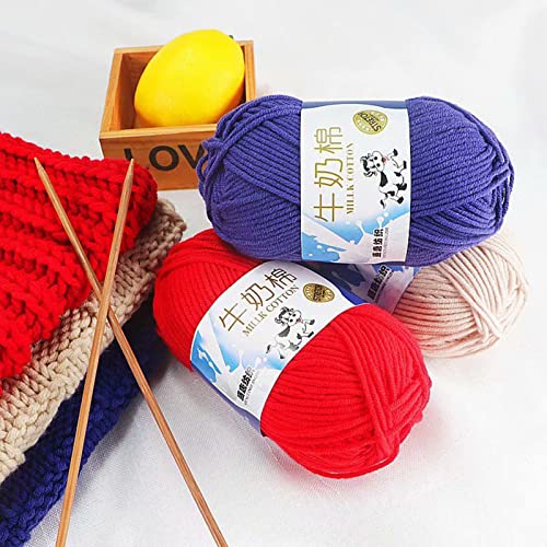 2 Set 1 Roll 5-Strand Wool Yarn Soft Warm DIY Beginner Needlework Hand Knitting Crochet Yarn Ball for Sewing Shop Hand Knitted Wool