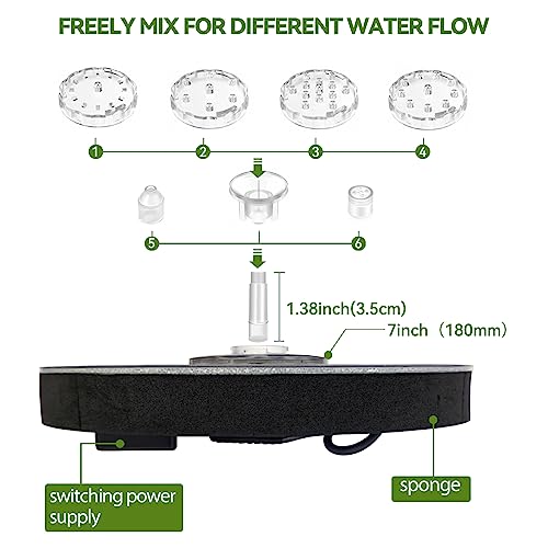 Solar Fountain with Remote Control, 3.5W Solar Powered Pump for Bird Bath with LED Lights, Outdoor Fountain for Garden, Pond, Pool, Fish Tank