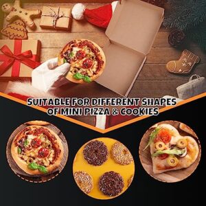 Roshtia 100 Pack Kraft Mini Pizza Boxes Party Small Pizza Boxes 5.25 x 5.25 Square Pizza Party Favors Boxes Take out Containers Gift Packing Boxes for Pizza, Cake, Cookies, Food