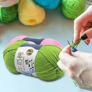 2 Set 1 Roll 5-Strand Wool Yarn Soft Warm DIY Beginner Needlework Hand Knitting Crochet Yarn Ball for Sewing Shop Hand Knitted Wool